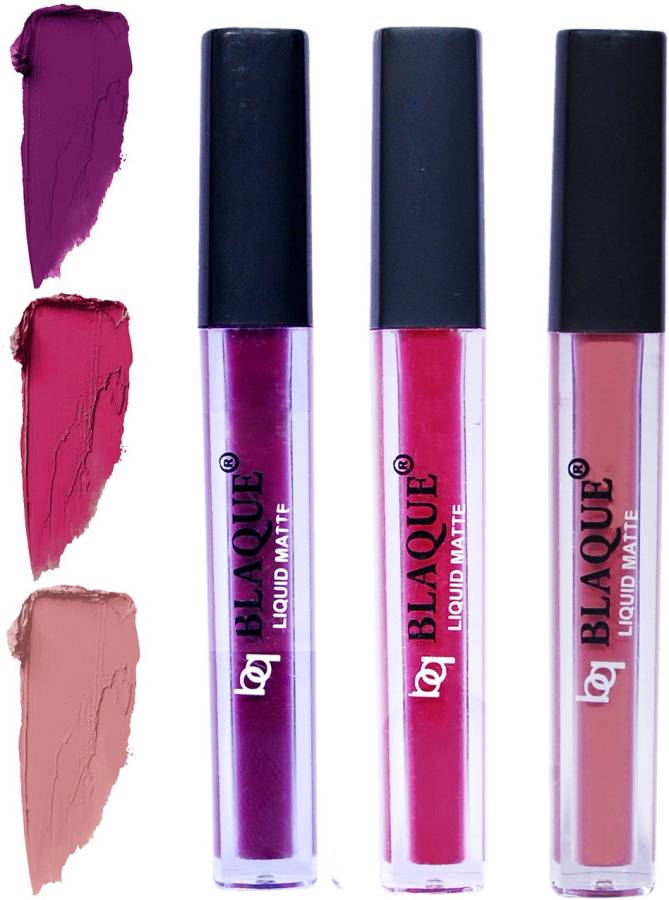 bq BLAQUE Matte Liquid Lip Gloss Combo of 3 Lipstick # 103-105-116 Price in India