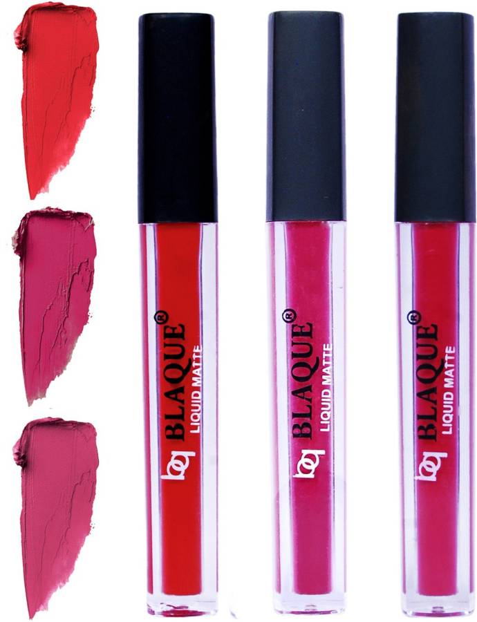 bq BLAQUE Matte Liquid Lip Gloss Combo of 3 Lipstick # 101-105-108 Price in India