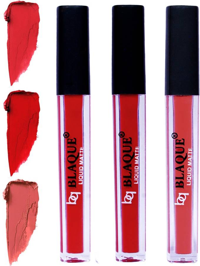 bq BLAQUE Matte Liquid Lip Gloss Combo of 3 Lipstick # 101-102-112 Price in India