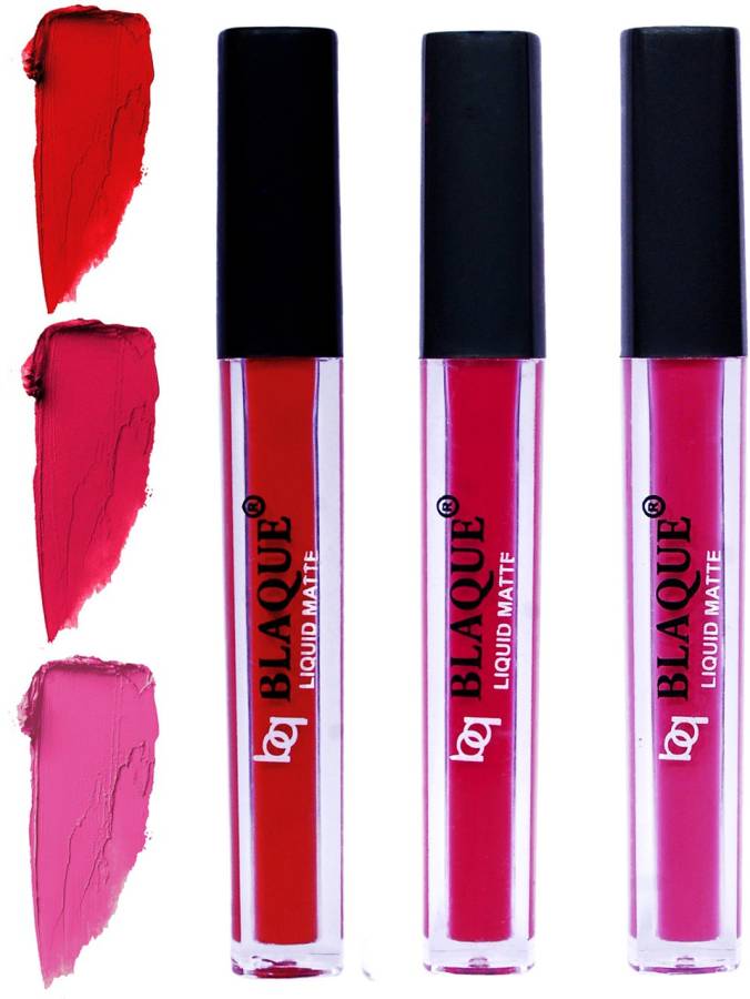 bq BLAQUE Matte Liquid Lip Gloss Combo of 3 Lipstick # 102-104-110 Price in India