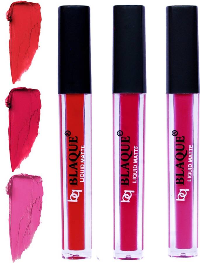 bq BLAQUE Matte Liquid Lip Gloss Combo of 3 Lipstick # 101-104-110 Price in India