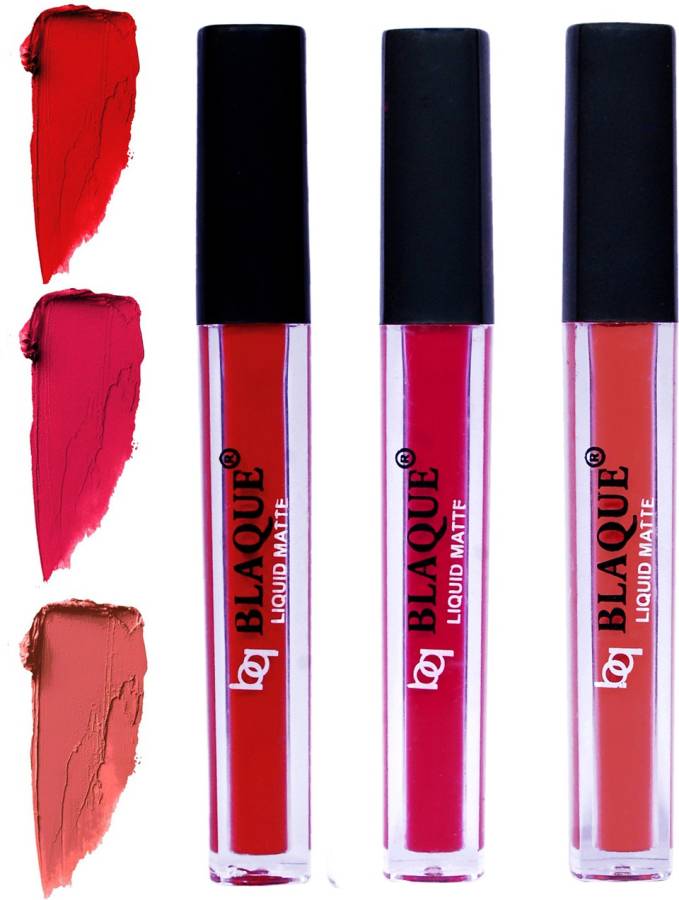 bq BLAQUE Matte Liquid Lip Gloss Combo of 3 Lipstick # 102-104-112 Price in India