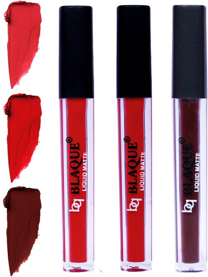 bq BLAQUE Matte Liquid Lip Gloss Combo of 3 Lipstick # 101-102-106 Price in India