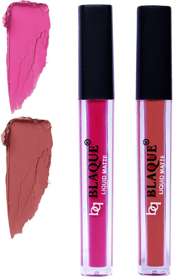 bq BLAQUE Matte Liquid Lip Gloss Combo of 2 Lipstick # 110-113 Price in India