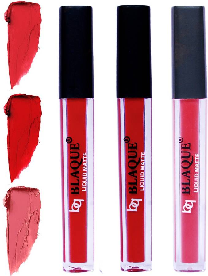 bq BLAQUE Matte Liquid Lip Gloss Combo of 3 Lipstick # 101-102-111 Price in India