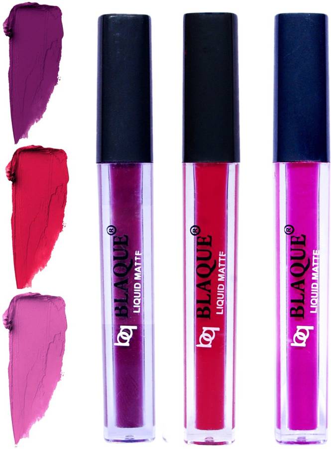 bq BLAQUE Matte Liquid Lip Gloss Combo of 3 Lipstick # 103-104-117 Price in India
