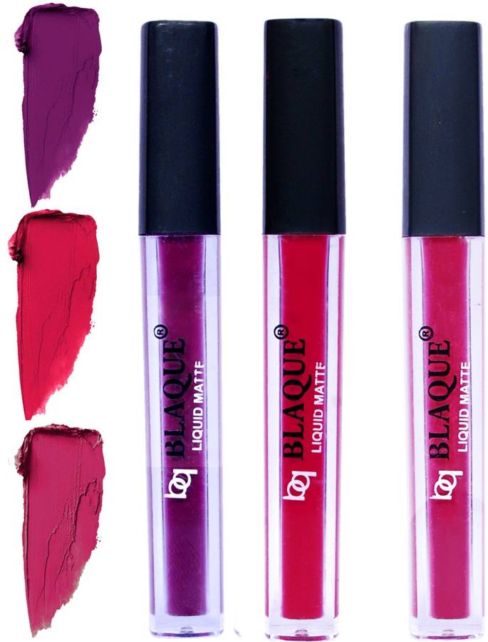 bq BLAQUE Matte Liquid Lip Gloss Combo of 3 Lipstick # 103-104-105 Price in India