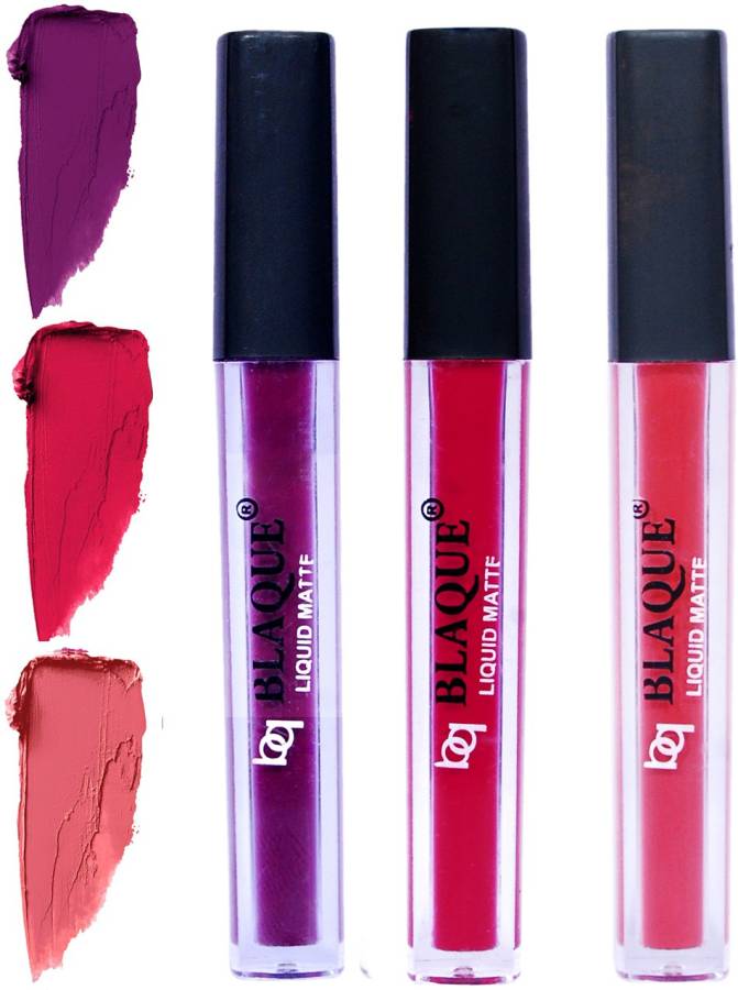 bq BLAQUE Matte Liquid Lip Gloss Combo of 3 Lipstick # 103-104-111 Price in India