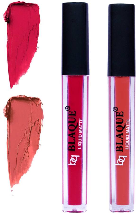 bq BLAQUE Matte Liquid Lip Gloss Combo of 2 Lipstick # 104-112 Price in India