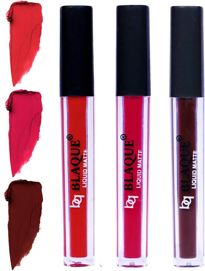 bq BLAQUE Matte Liquid Lip Gloss Combo of 3 Lipstick # 101-104-106 Price in India