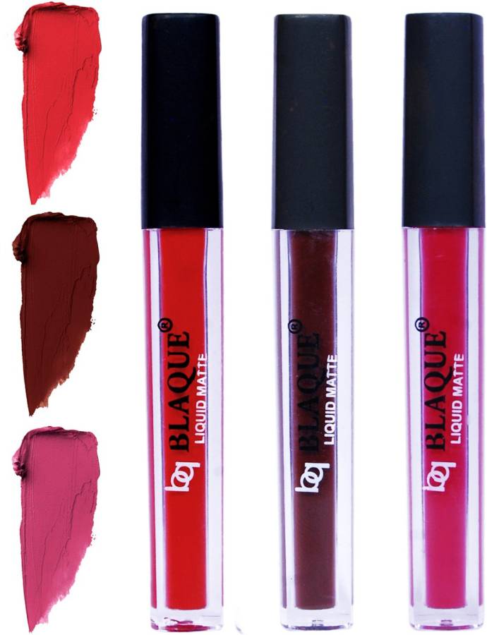 bq BLAQUE Matte Liquid Lip Gloss Combo of 3 Lipstick # 101-106-108 Price in India