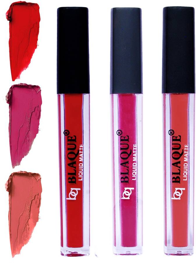 bq BLAQUE Matte Liquid Lip Gloss Combo of 3 Lipstick # 102-105-112 Price in India
