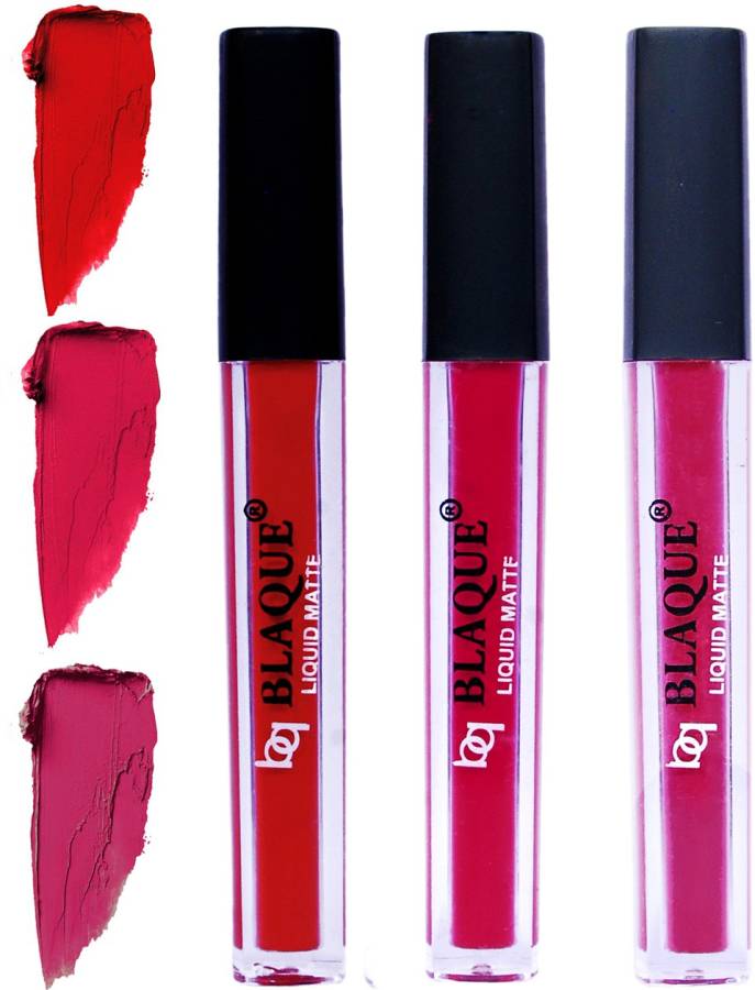 bq BLAQUE Matte Liquid Lip Gloss Combo of 3 Lipstick # 102-104-105 Price in India