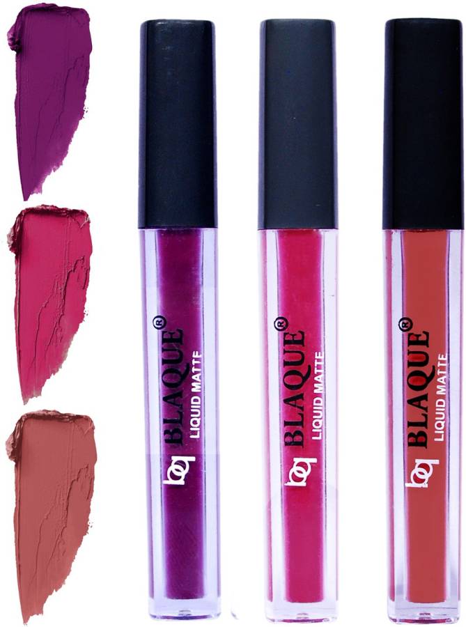 bq BLAQUE Matte Liquid Lip Gloss Combo of 3 Lipstick # 103-105-113 Price in India
