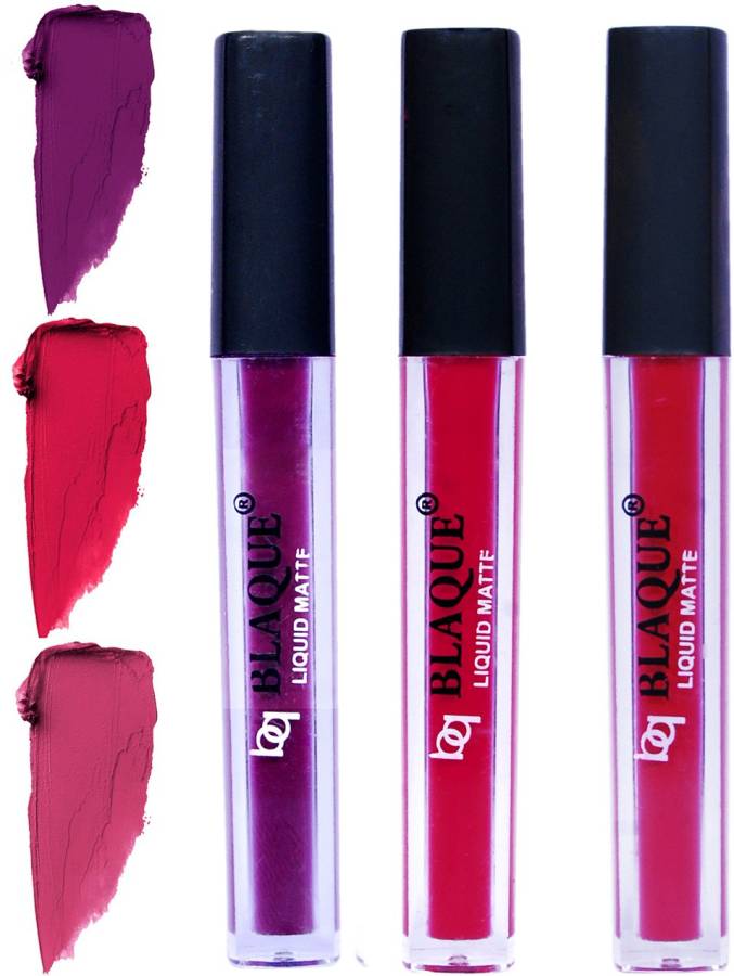 bq BLAQUE Matte Liquid Lip Gloss Combo of 3 Lipstick # 103-104-108 Price in India