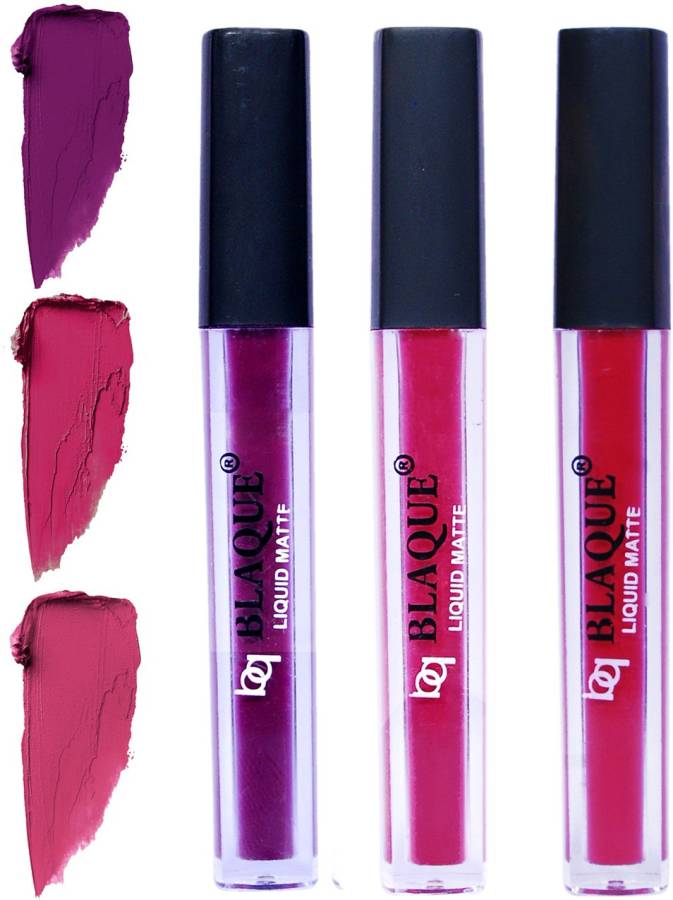 bq BLAQUE Matte Liquid Lip Gloss Combo of 3 Lipstick # 103-105-108 Price in India