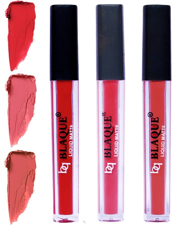 bq BLAQUE Matte Liquid Lip Gloss Combo of 3 Lipstick # 101-111-112 Price in India