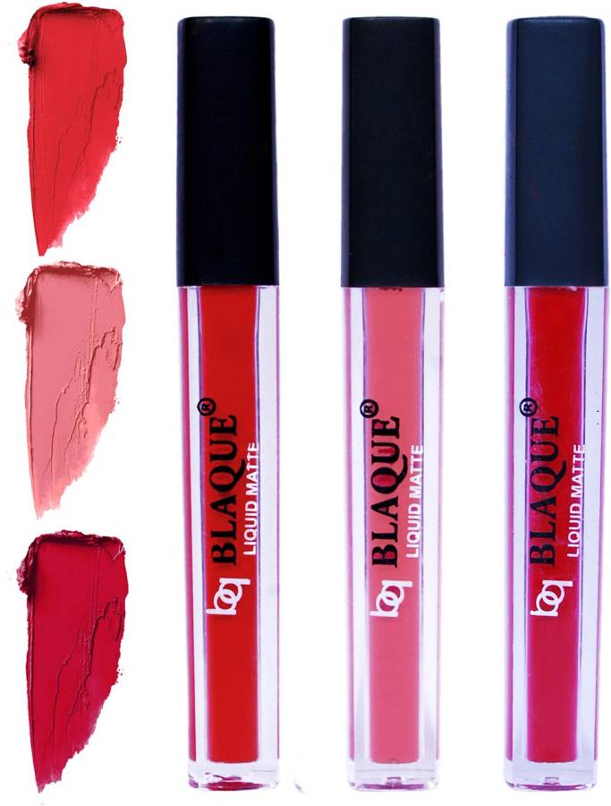 bq BLAQUE Matte Liquid Lip Gloss Combo of 3 Lipstick # 101-107-109 Price in India