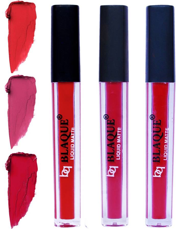 bq BLAQUE Matte Liquid Lip Gloss Combo of 3 Lipstick # 101-108-109 Price in India