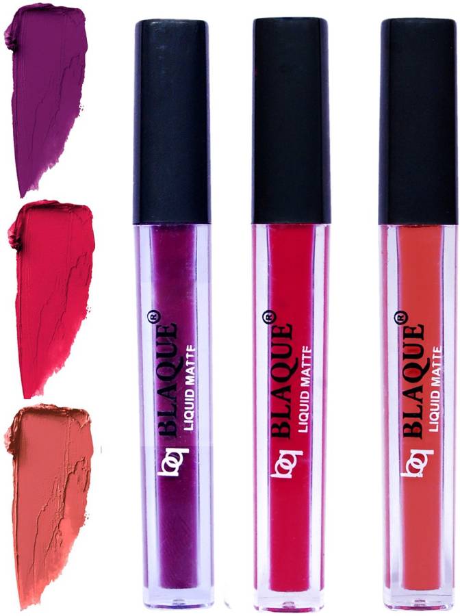 bq BLAQUE Matte Liquid Lip Gloss Combo of 3 Lipstick # 103-104-112 Price in India