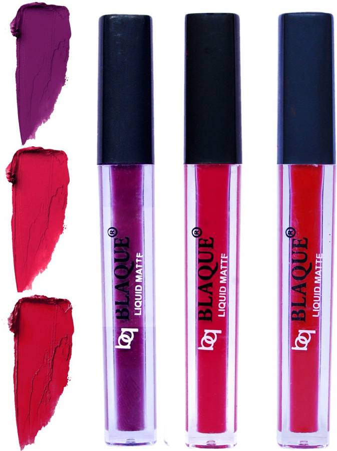bq BLAQUE Matte Liquid Lip Gloss Combo of 3 Lipstick # 103-104-109 Price in India