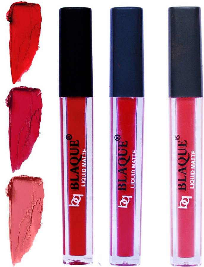 bq BLAQUE Matte Liquid Lip Gloss Combo of 3 Lipstick # 102-109-111 Price in India