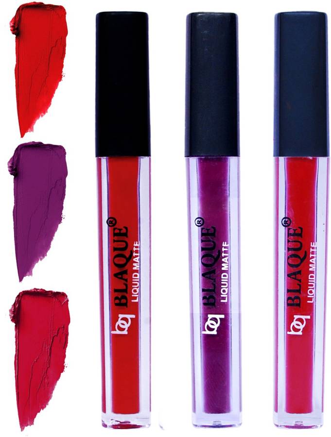 bq BLAQUE Matte Liquid Lip Gloss Combo of 3 Lipstick # 102-103-109 Price in India