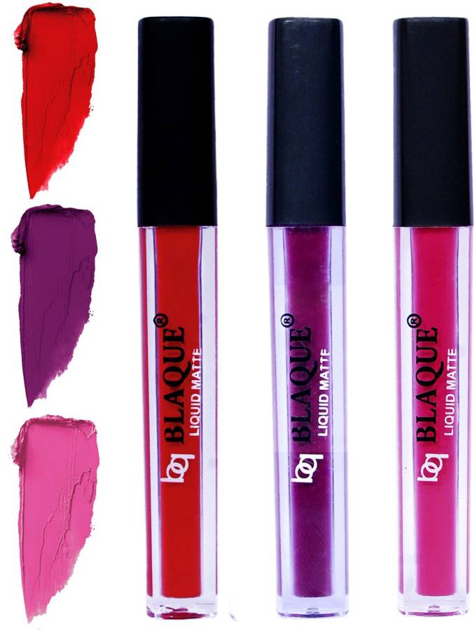 bq BLAQUE Matte Liquid Lip Gloss Combo of 3 Lipstick # 102-103-110 Price in India