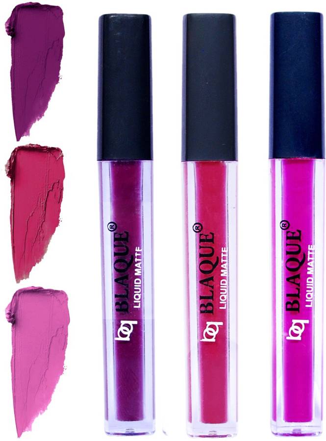 bq BLAQUE Matte Liquid Lip Gloss Combo of 3 Lipstick # 103-105-117 Price in India