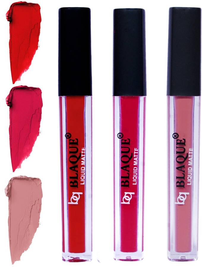 bq BLAQUE Matte Liquid Lip Gloss Combo of 3 Lipstick # 102-104-116 Price in India