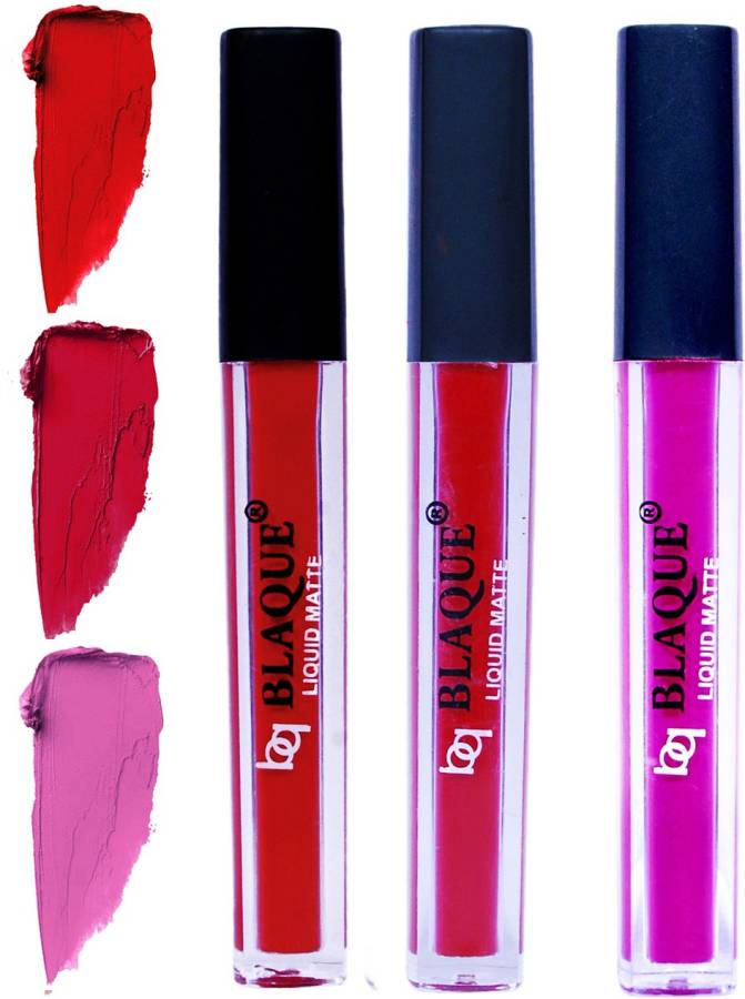 bq BLAQUE Matte Liquid Lip Gloss Combo of 3 Lipstick # 102-109-117 Price in India