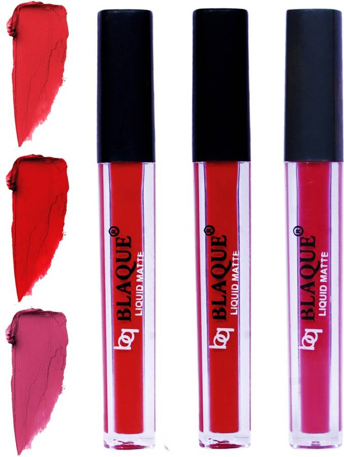 bq BLAQUE Matte Liquid Lip Gloss Combo of 3 Lipstick # 101-102-108 Price in India
