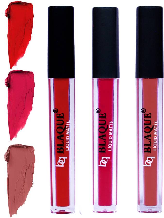 bq BLAQUE Matte Liquid Lip Gloss Combo of 3 Lipstick # 102-104-113 Price in India