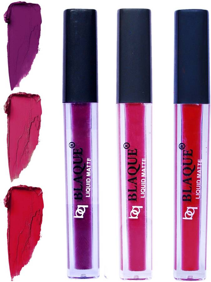 bq BLAQUE Matte Liquid Lip Gloss Combo of 3 Lipstick # 103-105-109 Price in India