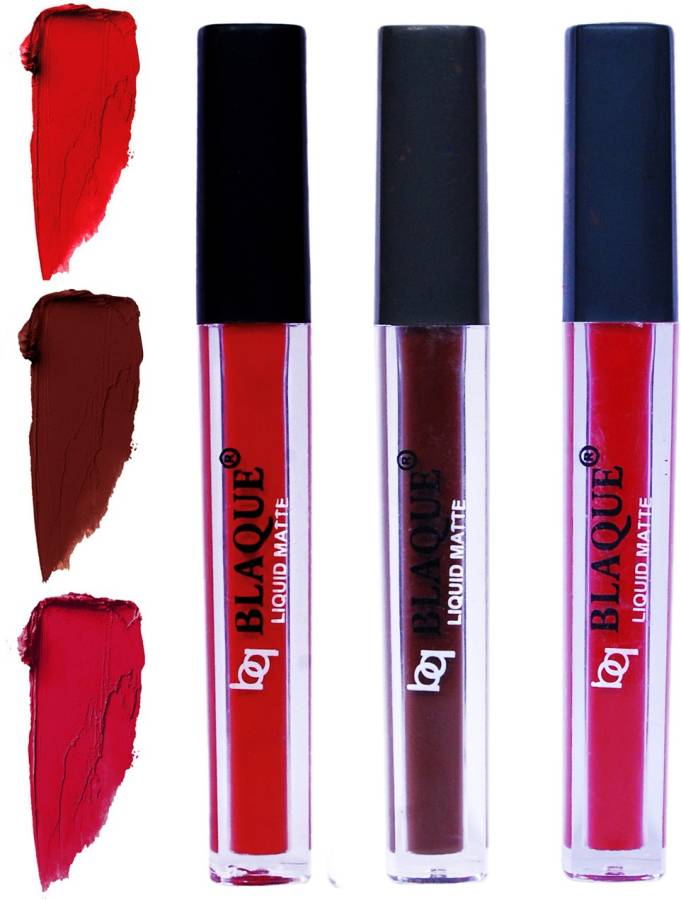 bq BLAQUE Matte Liquid Lip Gloss Combo of 3 Lipstick # 102-106-109 Price in India