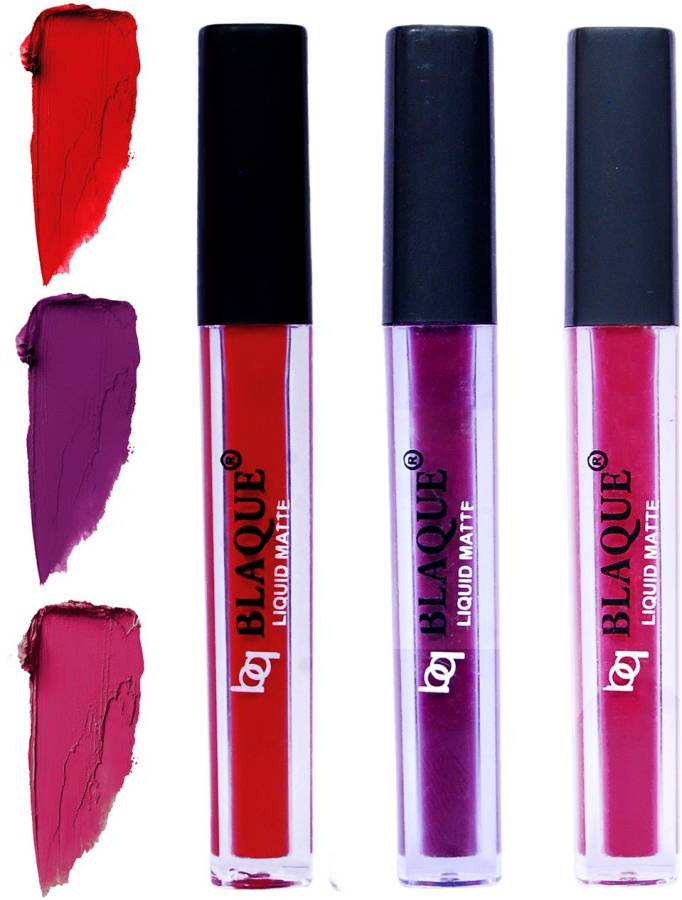 bq BLAQUE Matte Liquid Lip Gloss Combo of 3 Lipstick # 102-103-105 Price in India