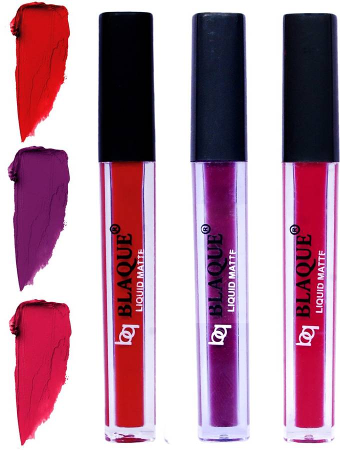 bq BLAQUE Matte Liquid Lip Gloss Combo of 3 Lipstick # 102-103-104 Price in India