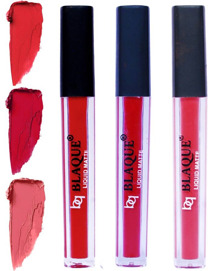 bq BLAQUE Matte Liquid Lip Gloss Combo of 3 Lipstick # 101-109-111 Price in India