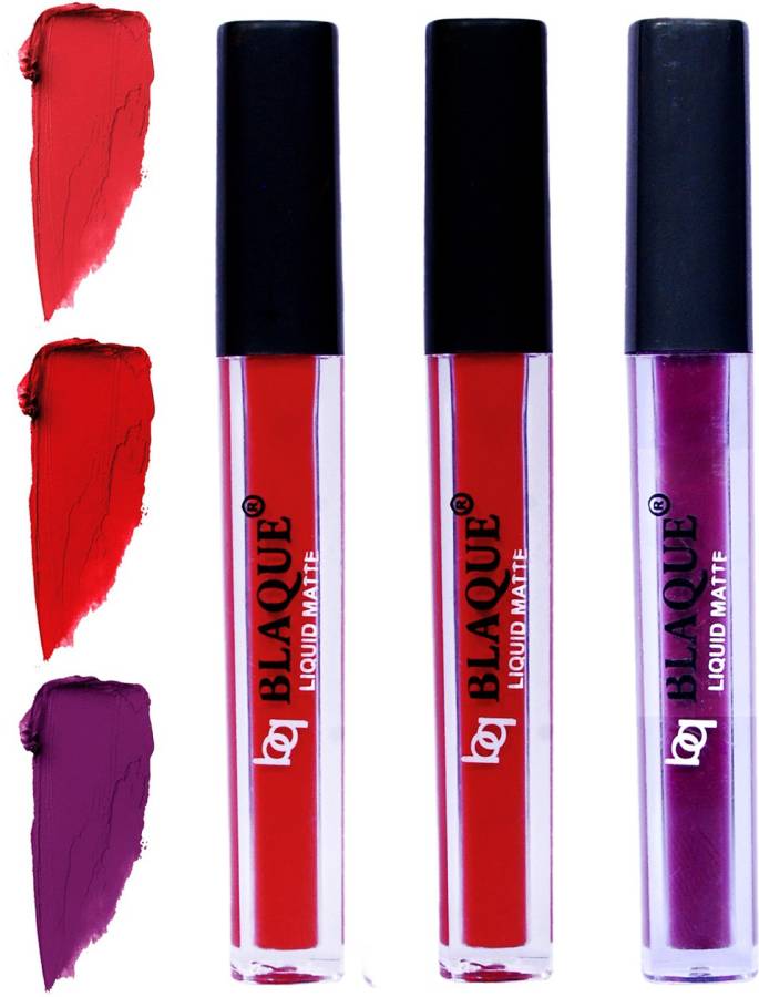 bq BLAQUE Matte Liquid Lip Gloss Combo of 3 Lipstick # 101-102-103 Price in India