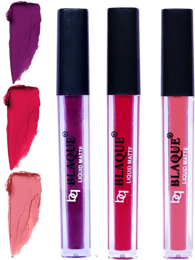 bq BLAQUE Matte Liquid Lip Gloss Combo of 3 Lipstick # 103-104-107 Price in India