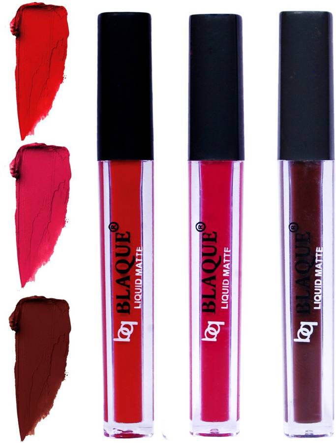 bq BLAQUE Matte Liquid Lip Gloss Combo of 3 Lipstick # 102-104-106 Price in India