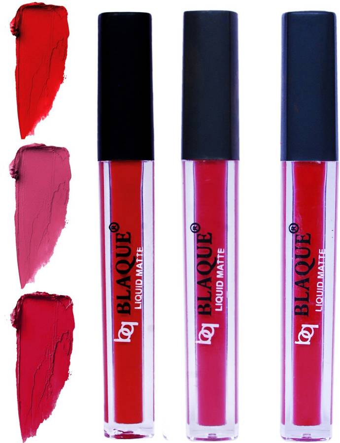 bq BLAQUE Matte Liquid Lip Gloss Combo of 3 Lipstick # 102-108-109 Price in India