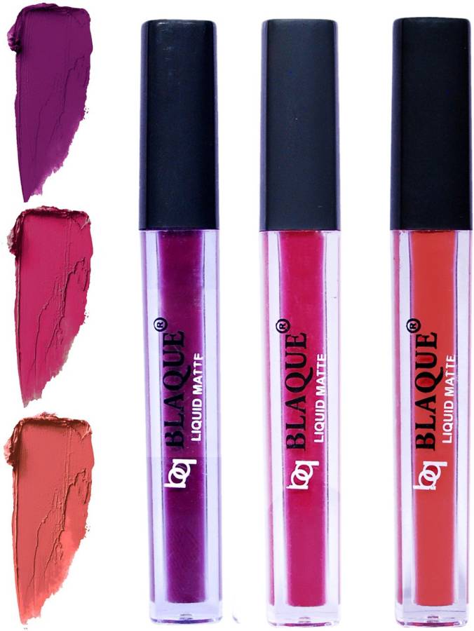 bq BLAQUE Matte Liquid Lip Gloss Combo of 3 Lipstick # 103-105-112 Price in India
