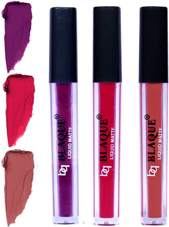 bq BLAQUE Matte Liquid Lip Gloss Combo of 3 Lipstick # 103-104-113 Price in India