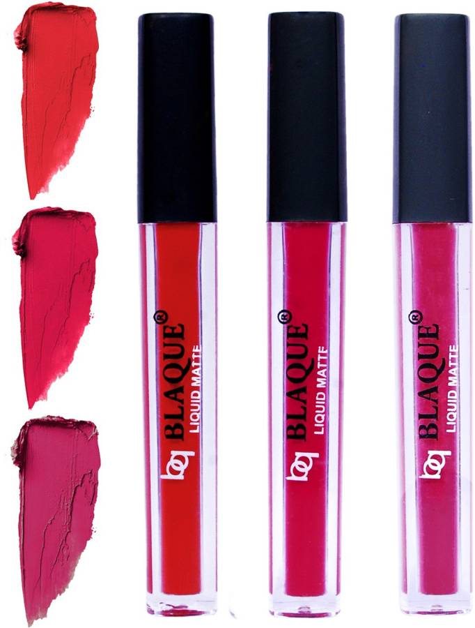 bq BLAQUE Matte Liquid Lip Gloss Combo of 3 Lipstick # 101-104-105 Price in India