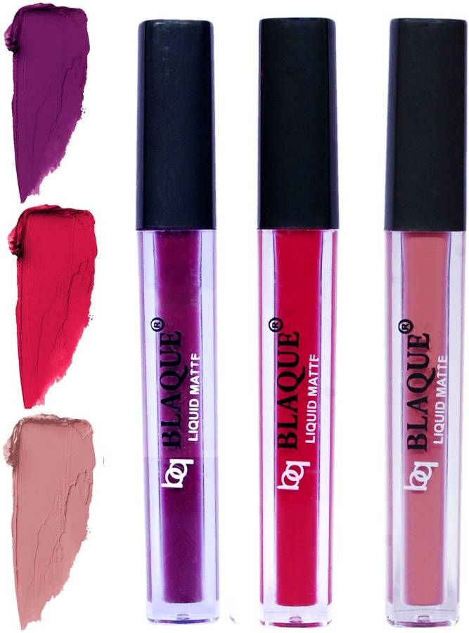 bq BLAQUE Matte Liquid Lip Gloss Combo of 3 Lipstick # 103-104-116 Price in India