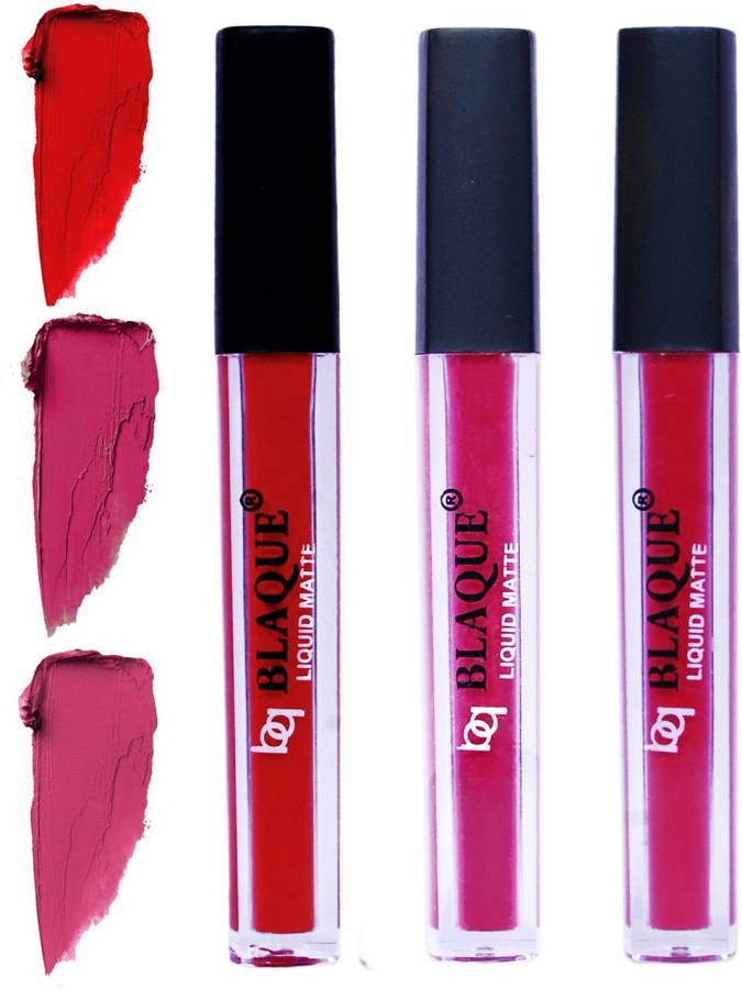bq BLAQUE Matte Liquid Lip Gloss Combo of 3 Lipstick # 102-105-108 Price in India
