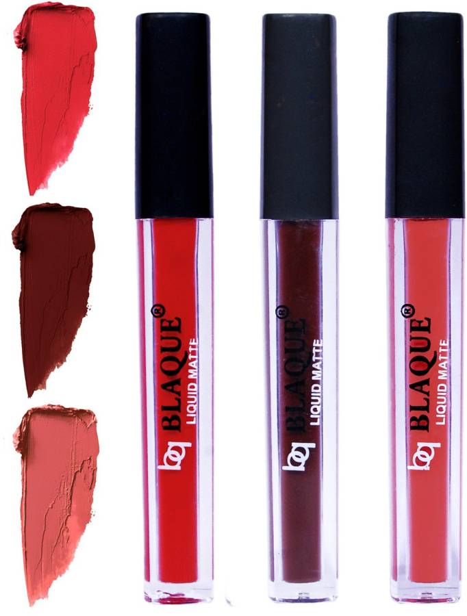 bq BLAQUE Matte Liquid Lip Gloss Combo of 3 Lipstick # 101-106-112 Price in India