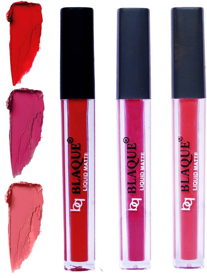 bq BLAQUE Matte Liquid Lip Gloss Combo of 3 Lipstick # 102-105-111 Price in India
