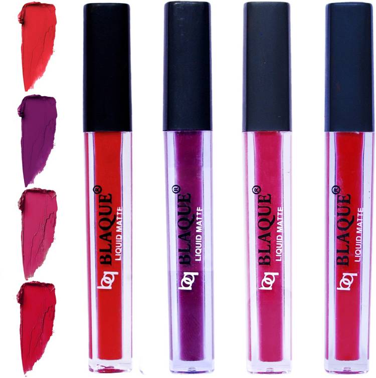 bq BLAQUE Matte Liquid Lipstick Combo of 4 Lip Color # 101-103-105-109 Price in India